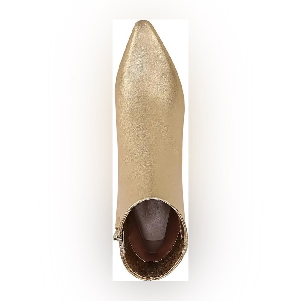 Naturalizer hot gold leather deesha kitten heel ankle boots nib 10m